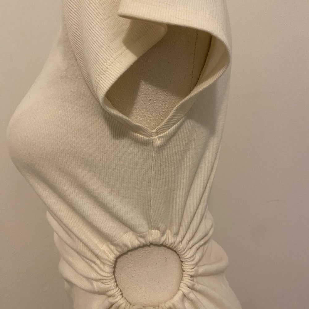Melrose and Market Cream Gathered Midi Dress - Picture 8 of 9
